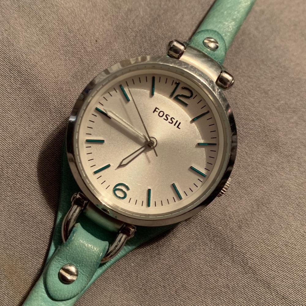 Teal Leather Fossil Watch